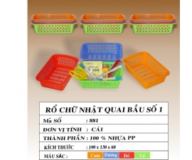 RỔ CHỮ NHẬT QUAI BẦU SỐ 1