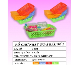 RỔ CHỮ NHẬT QUAI BẦU SỐ 2