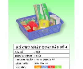 RỔ CHỮ NHẬT QUAI BẦU SỐ 4