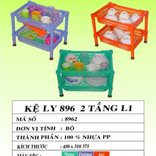 KỆ LY 2 TẦNG TRUNG L1