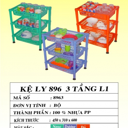 KỆ LY 896 3 TẦNG L1
