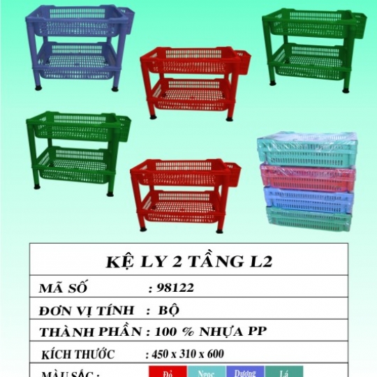 KỆ LY 2 TẦNG L2