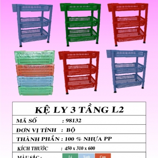 KỆ LY 3 TẦNG L2