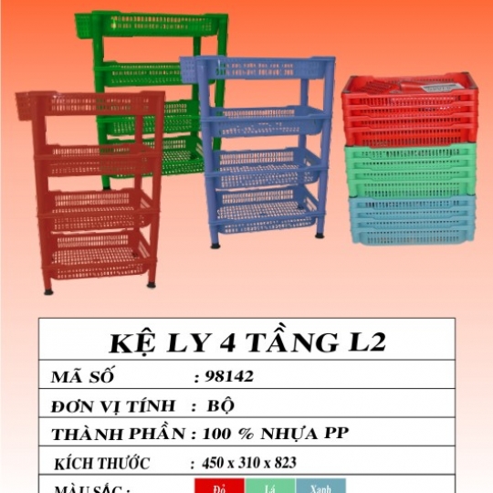 KỆ LY 4 TẦNG L2
